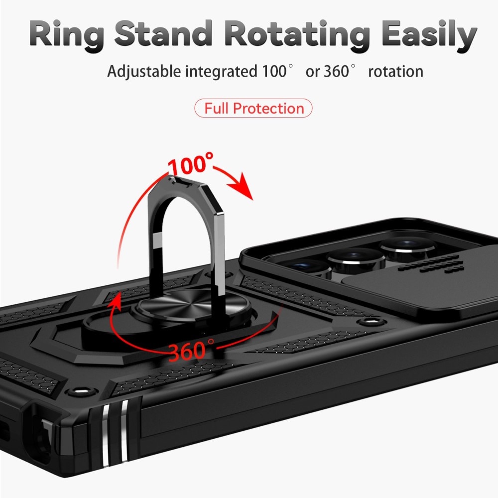 Samsung Galaxy S23 Ultra Hybrid Case Tech Ring w. Camera Protector black