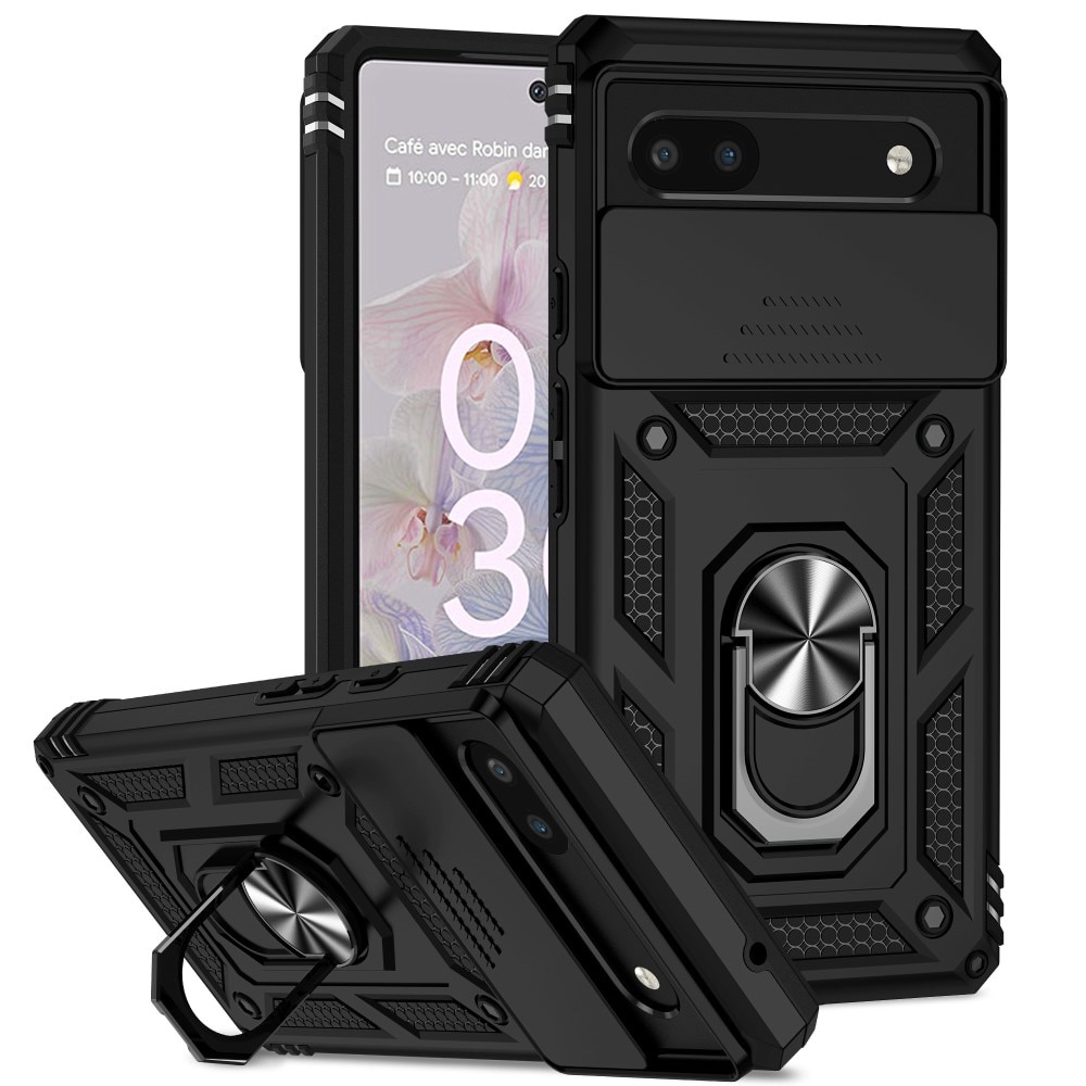 Google Pixel 6a Hybrid Case Tech Ring w. Camera Protector black