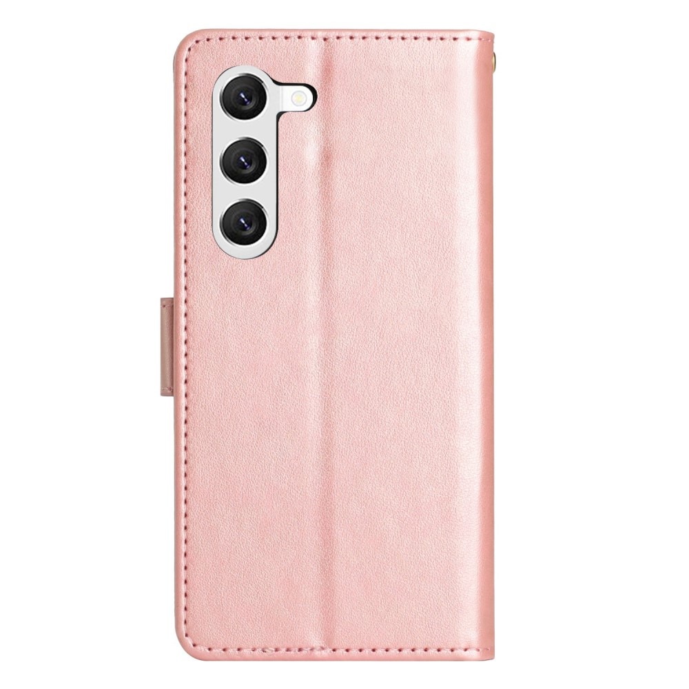 Samsung Galaxy S23 Leather Cover Butterflies pink gold