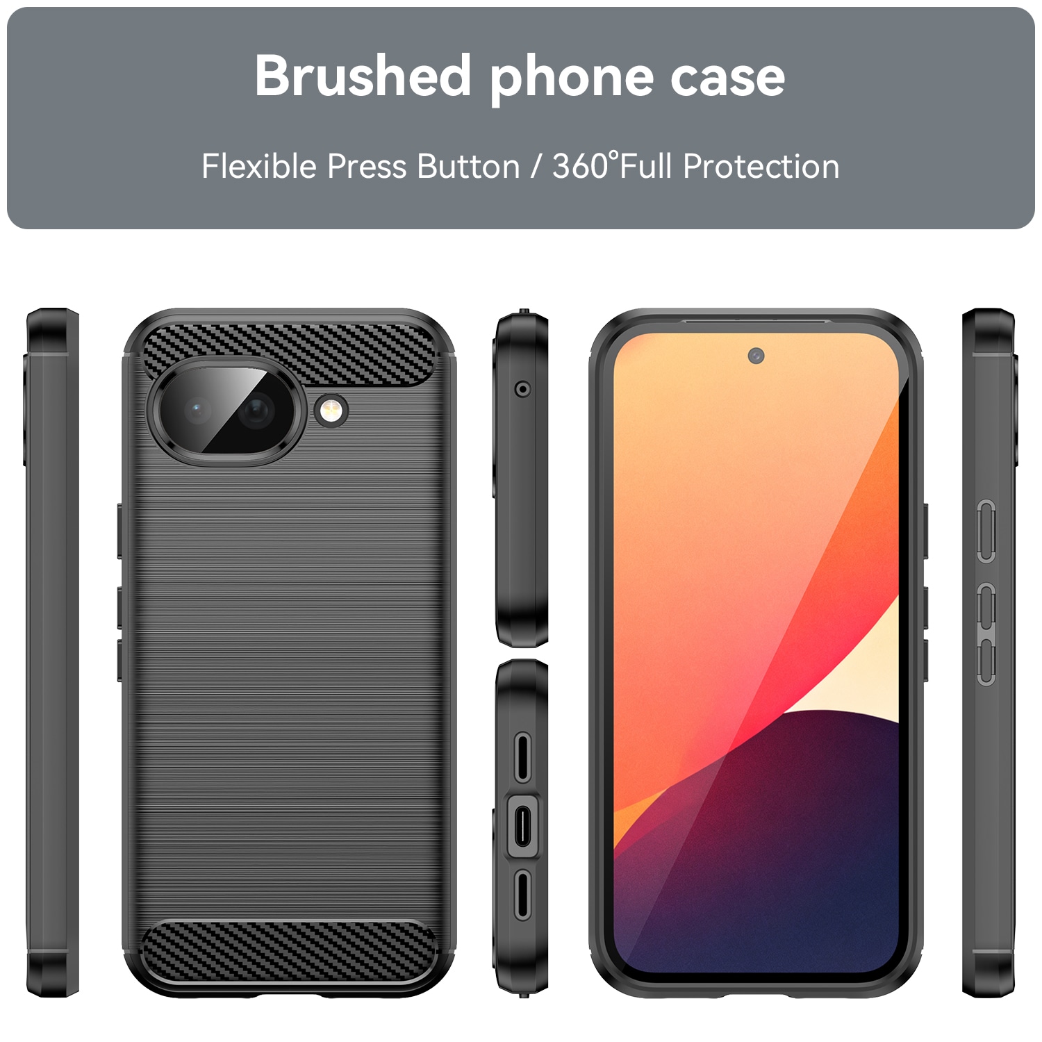 Google Pixel 10a Brushed TPU Case Black