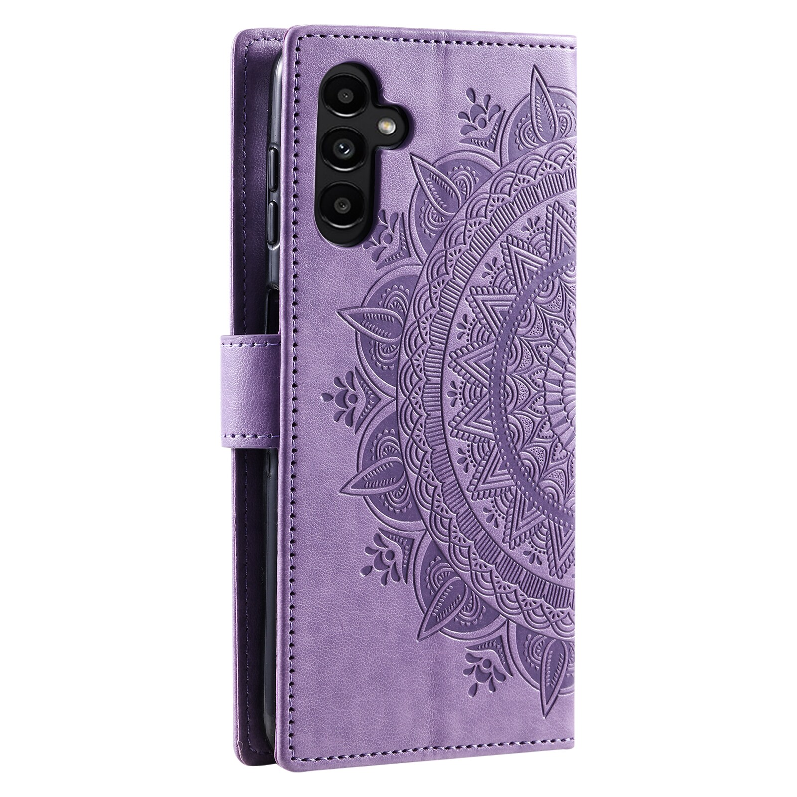 Samsung Galaxy A37 Leather Cover Mandala Purple