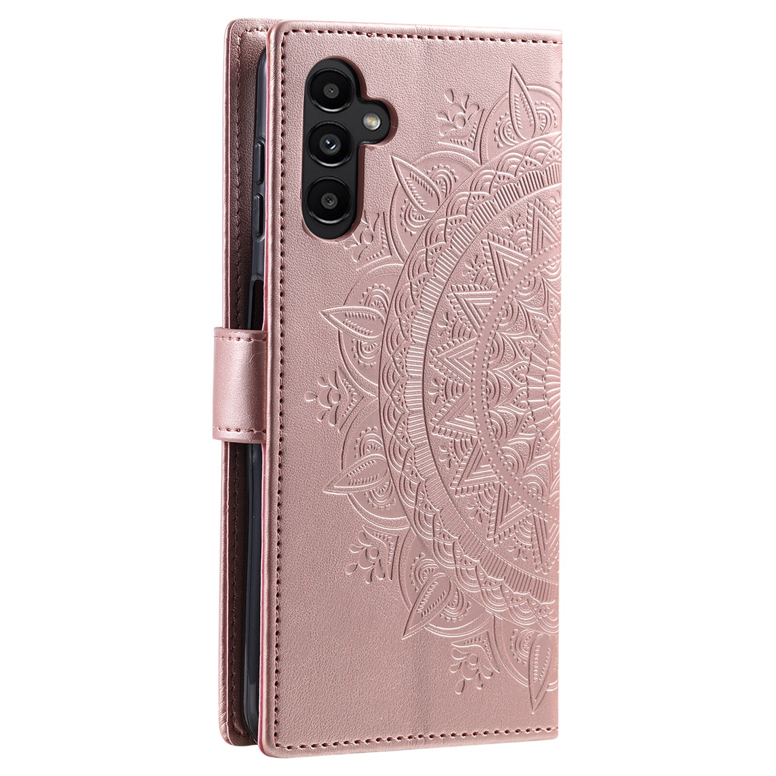 Samsung Galaxy A37 Leather Cover Mandala Rose Gold
