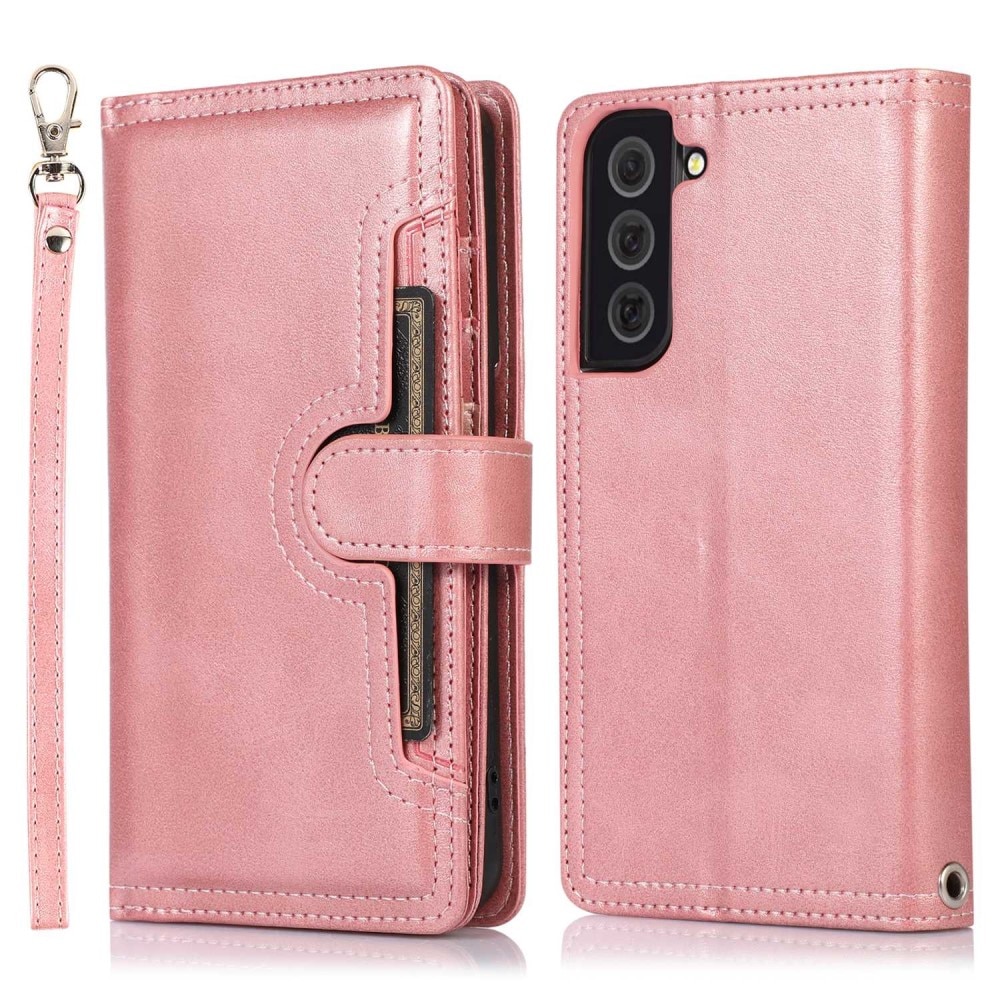 Samsung Galaxy S23 Multi-slot Leather Cover Pink Gold