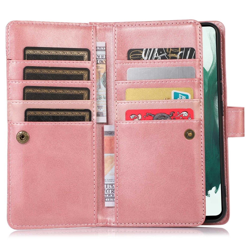 Samsung Galaxy S23 Multi-slot Leather Cover Pink Gold