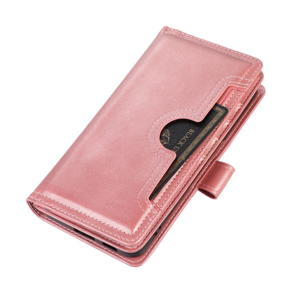 Samsung Galaxy S23 Multi-slot Leather Cover Pink Gold