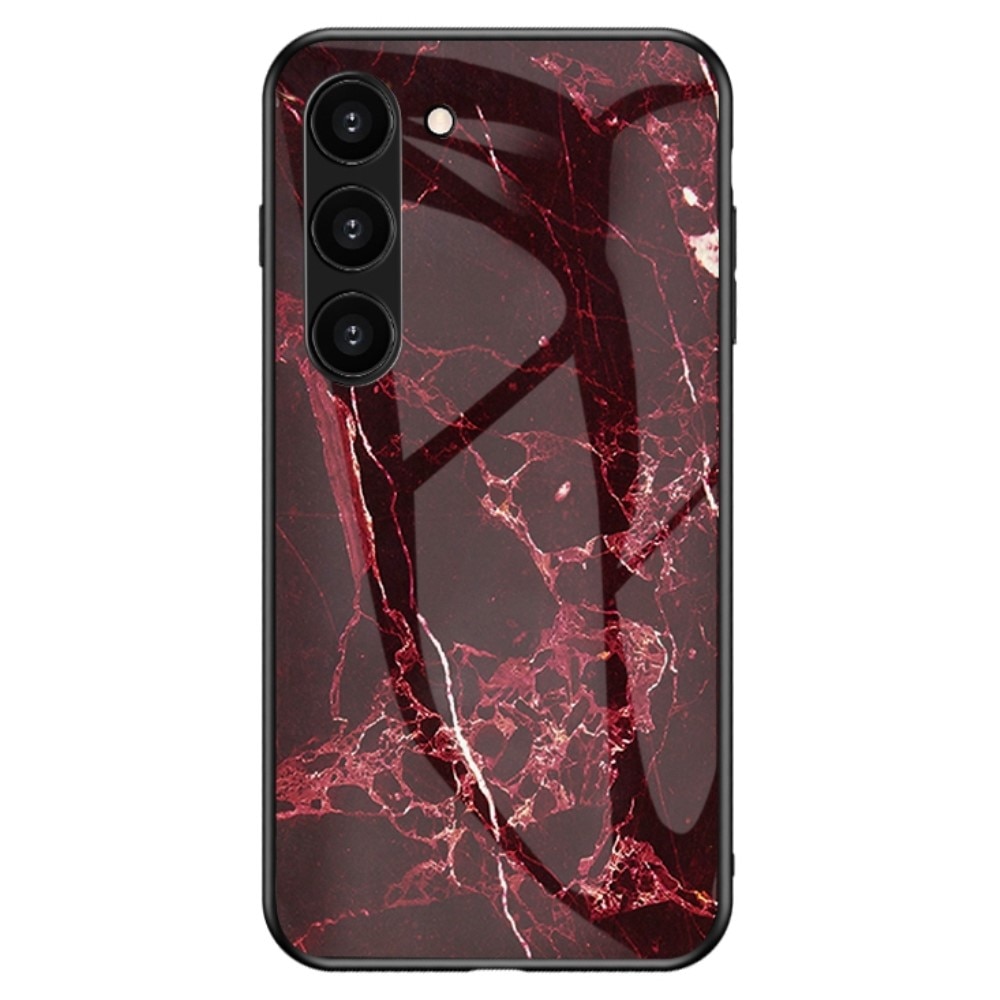 Samsung Galaxy S23 Tempered Glass Case Red Marble