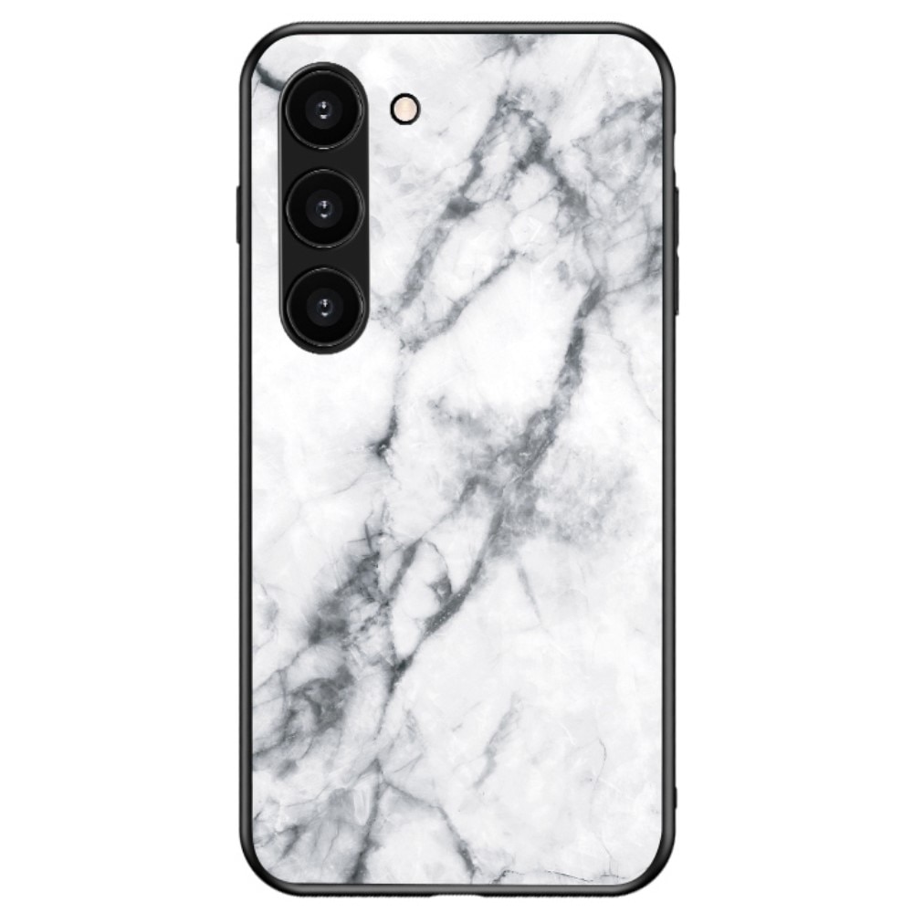 Samsung Galaxy S23 Plus Tempered Glass Case White Marble