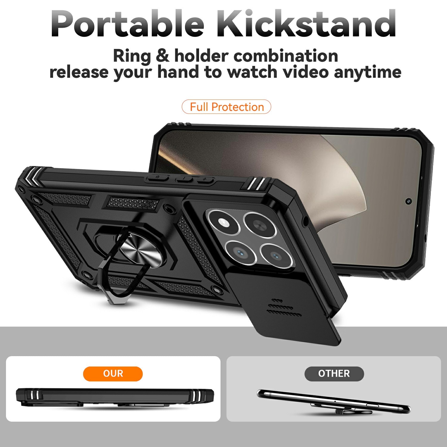 Xiaomi 15T Hybrid Case Tech Ring w. Camera Protector Black