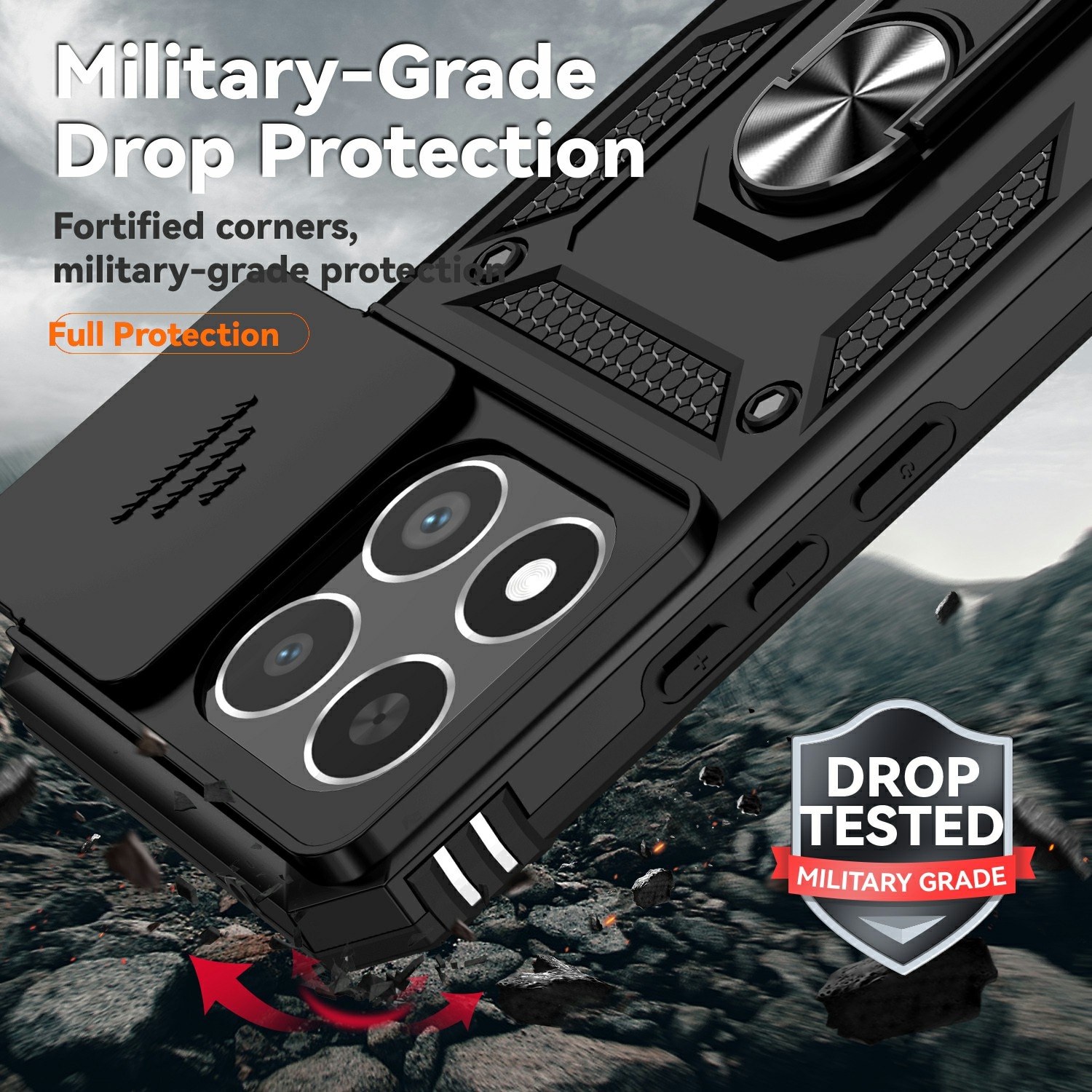 Xiaomi 15T Hybrid Case Tech Ring w. Camera Protector Black