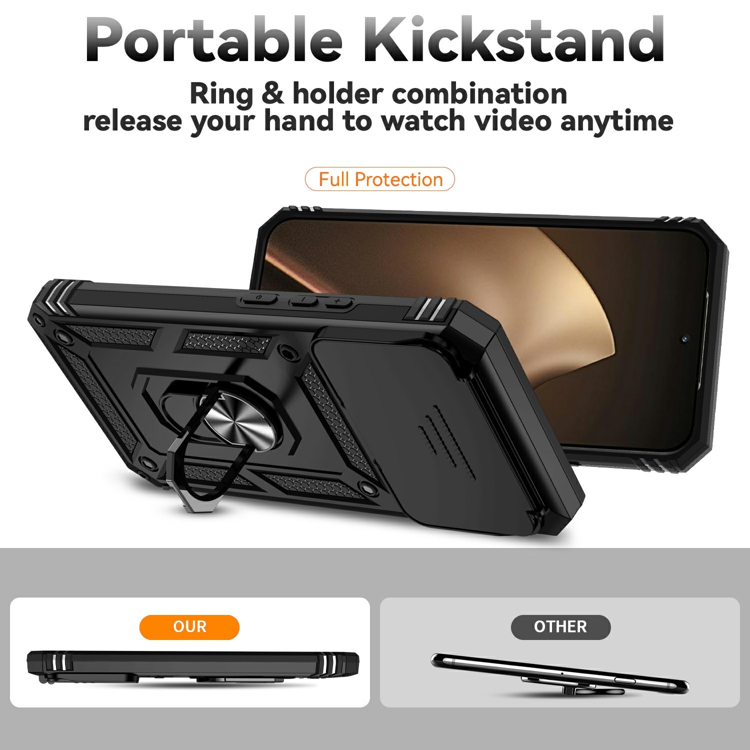 Xiaomi 15T Pro Hybrid Case Tech Ring w. Camera Protector Black