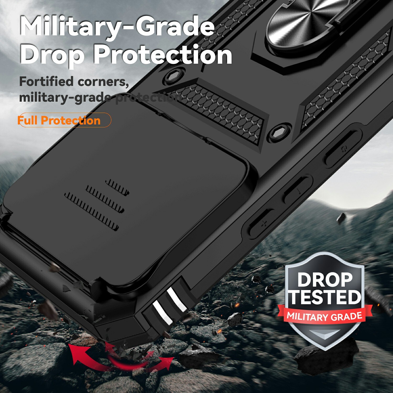 Xiaomi 15T Pro Hybrid Case Tech Ring w. Camera Protector Black