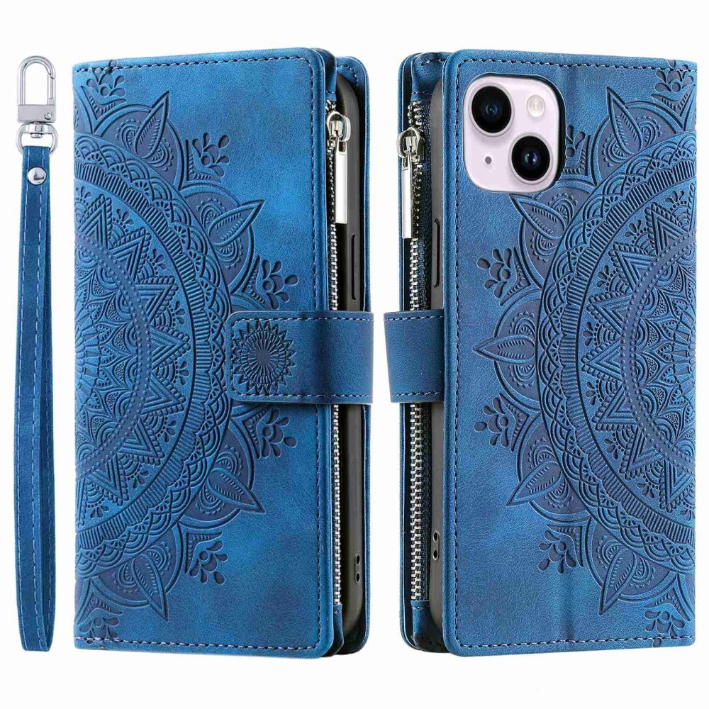 iPhone 14 Wallet/Purse Mandala Blue