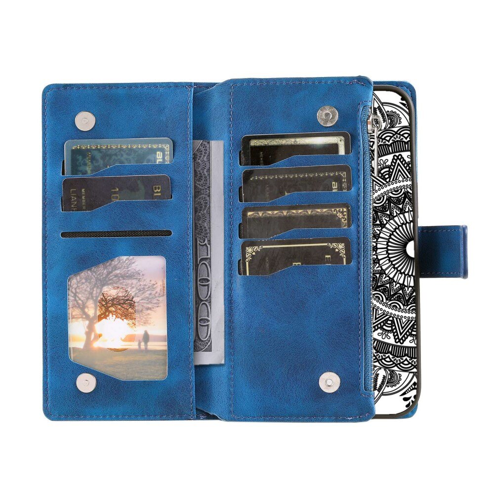 iPhone 14 Wallet/Purse Mandala Blue