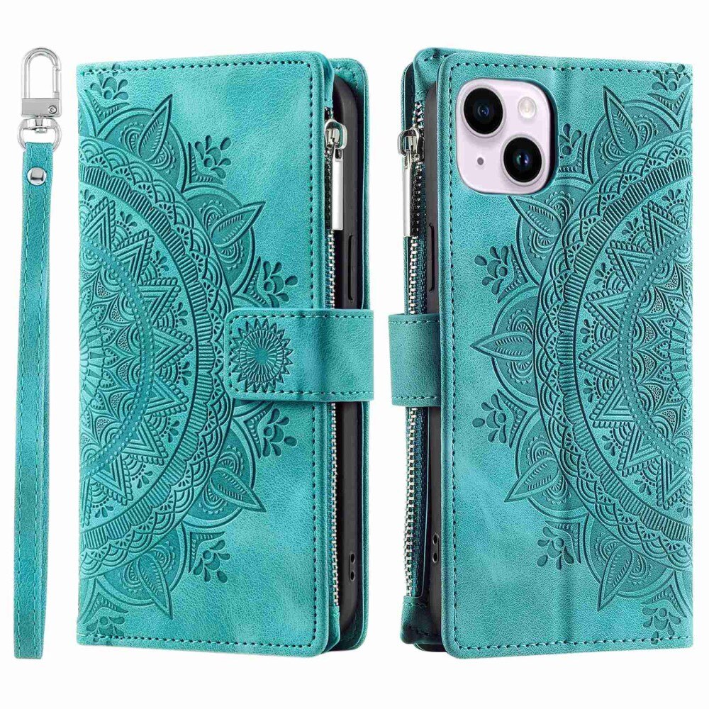 iPhone 14 Wallet/Purse Mandala Green