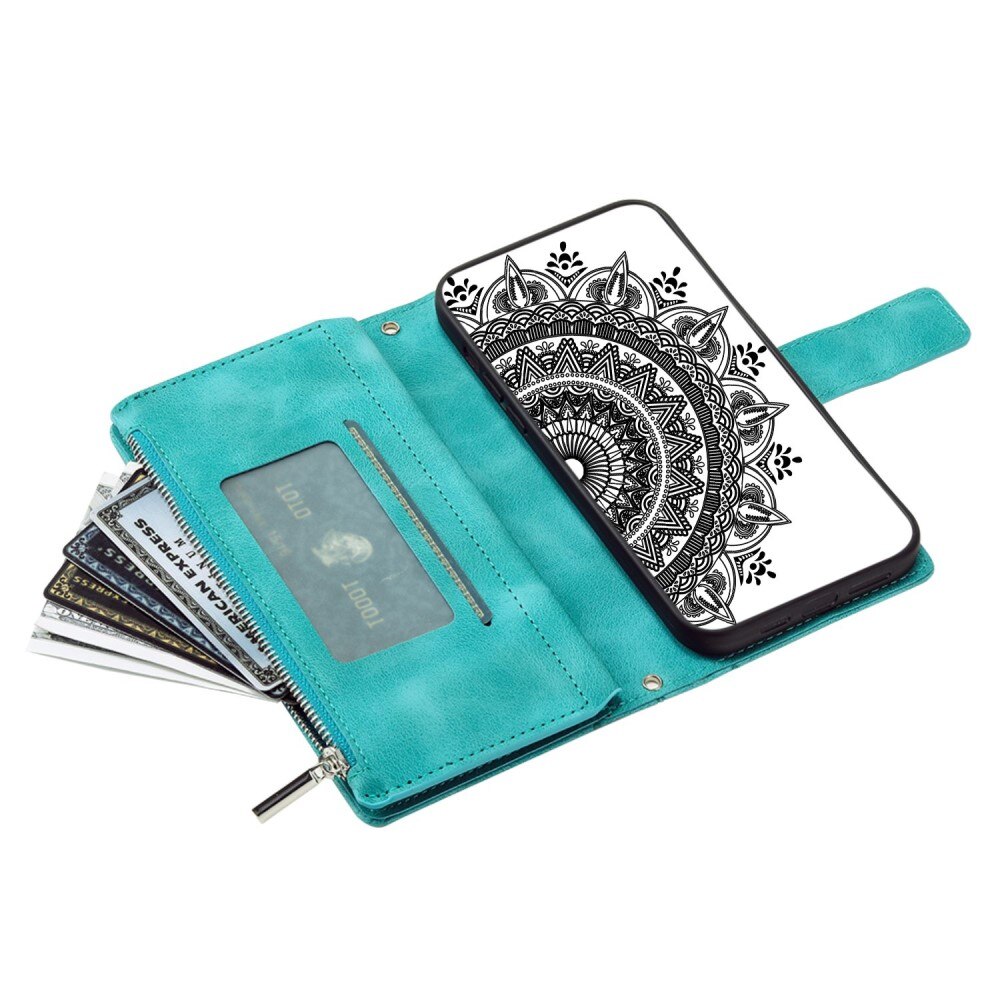 iPhone 14 Wallet/Purse Mandala Green