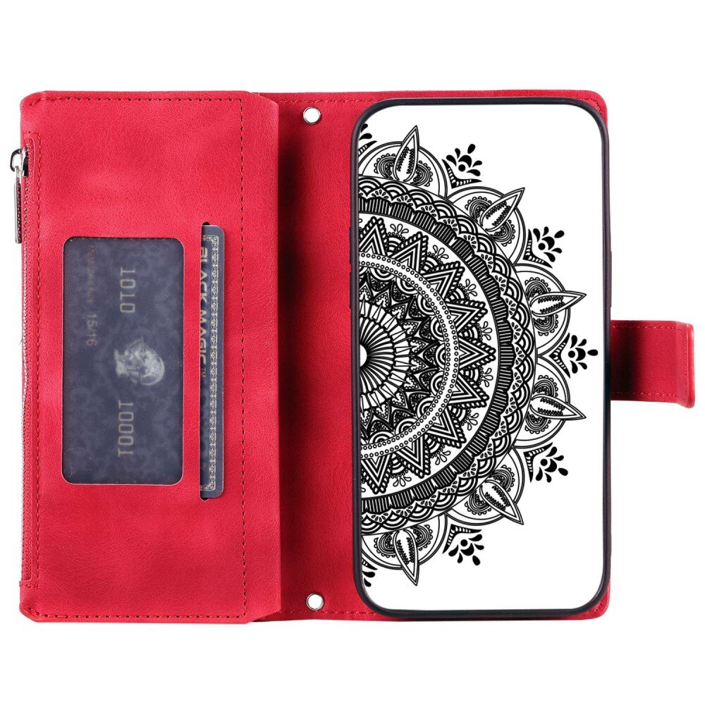 iPhone 14 Wallet/Purse Mandala Red