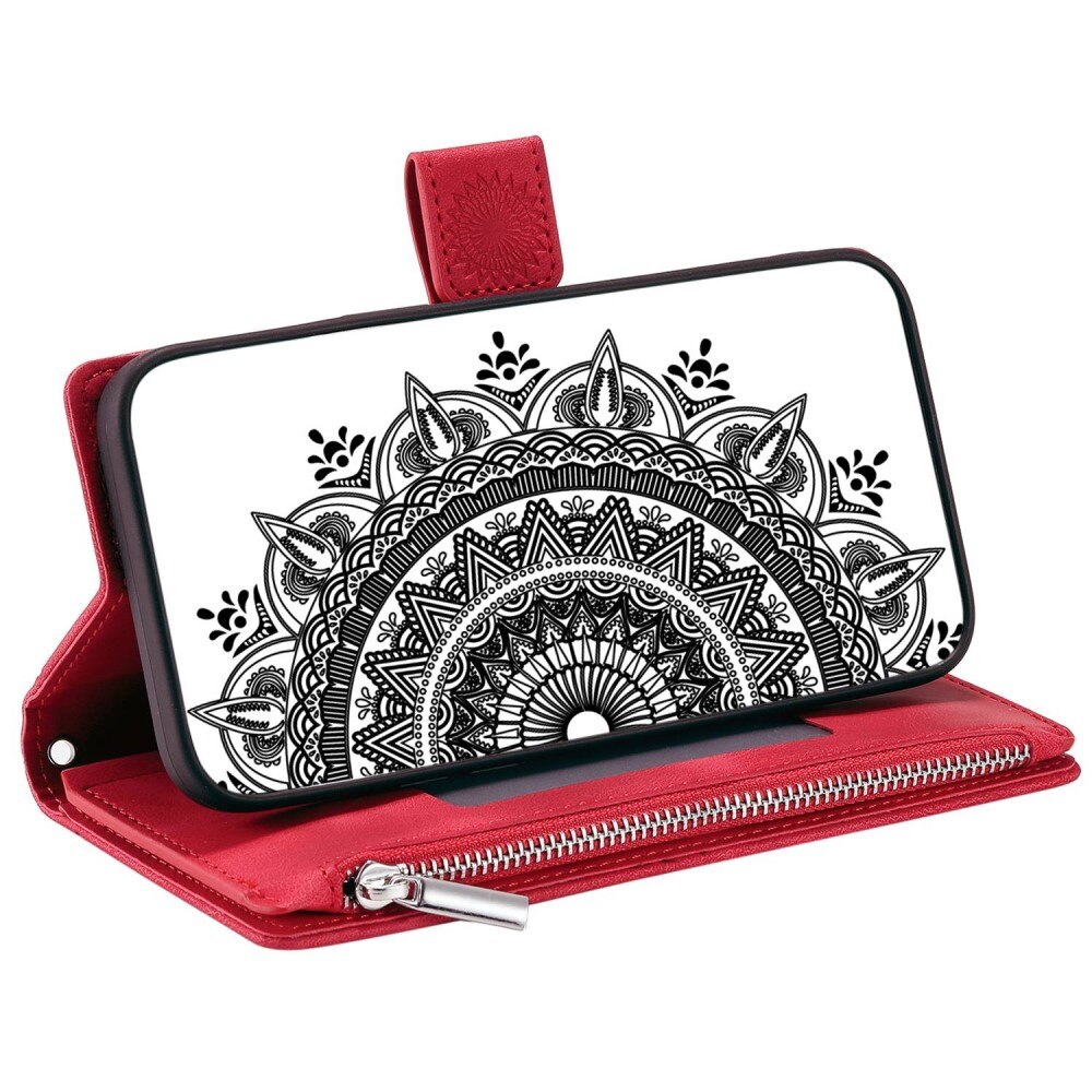 iPhone 14 Wallet/Purse Mandala Red