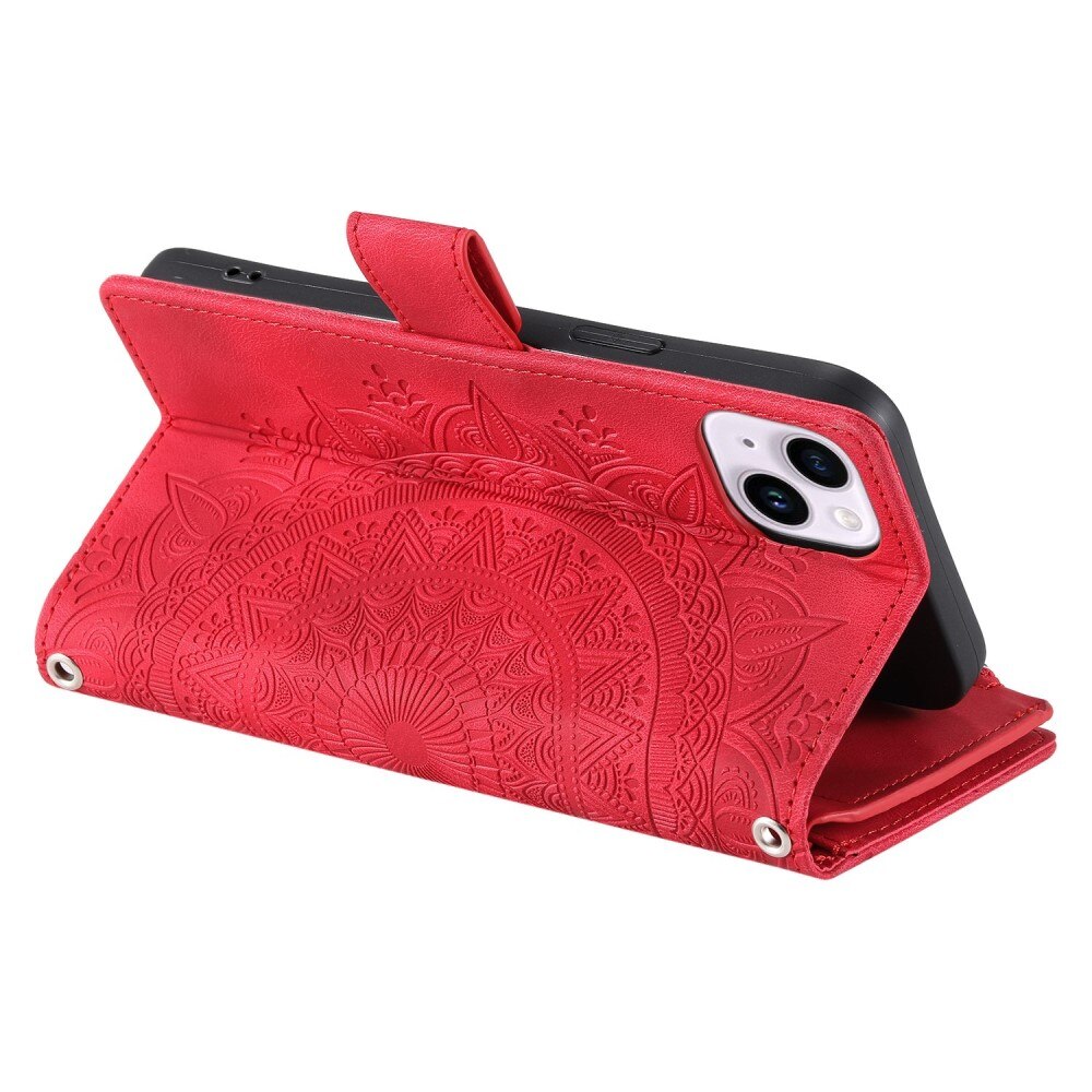 iPhone 14 Wallet/Purse Mandala Red