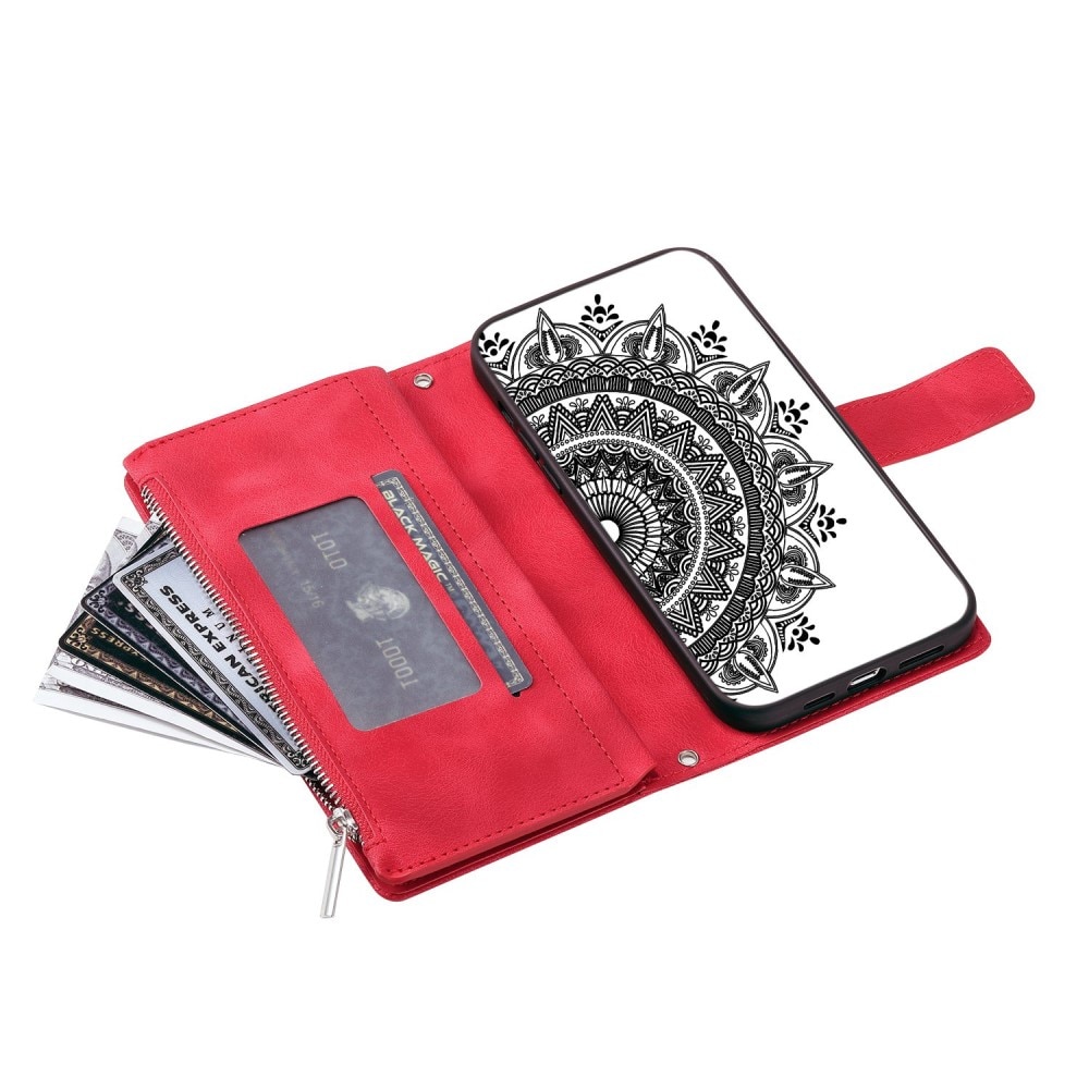 iPhone 14 Wallet/Purse Mandala Red