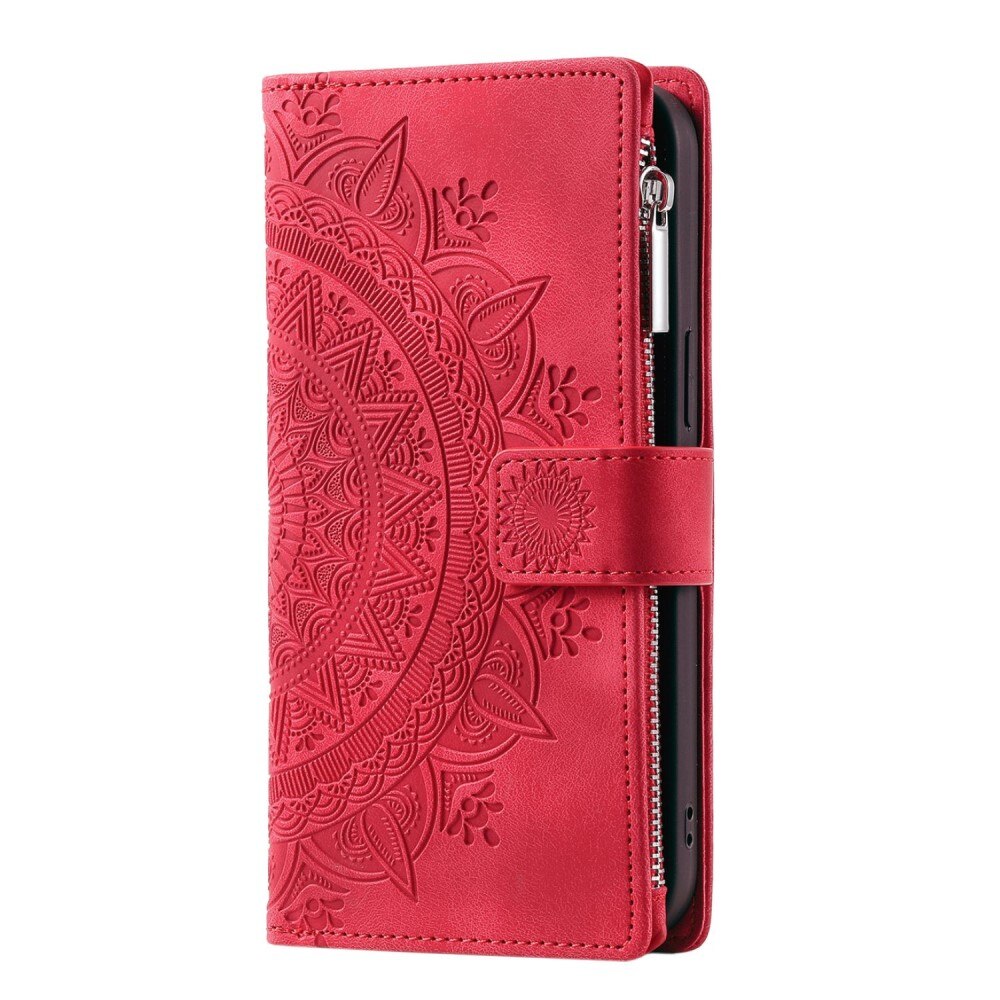 iPhone 14 Wallet/Purse Mandala Red