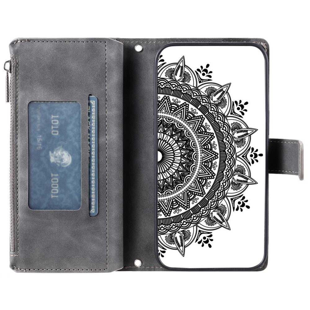 iPhone 14 Wallet/Purse Mandala Grey
