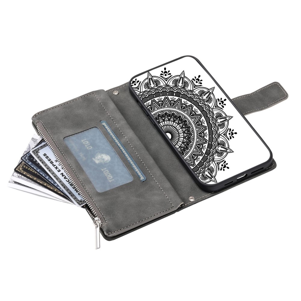 iPhone 14 Wallet/Purse Mandala Grey