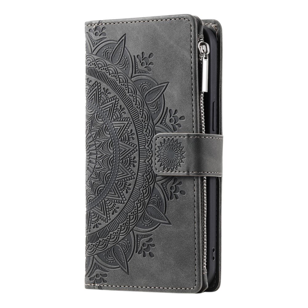 iPhone 14 Wallet/Purse Mandala Grey