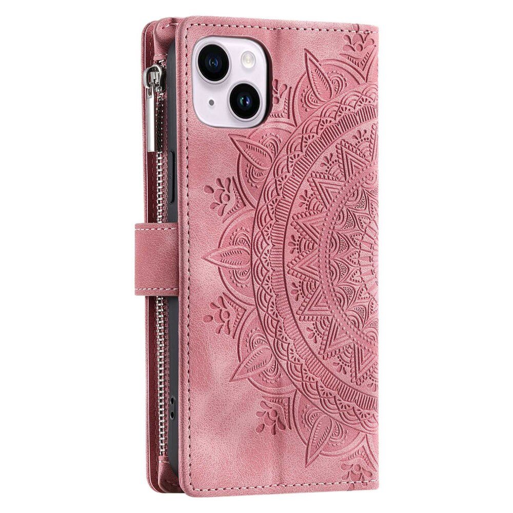 iPhone 14 Wallet/Purse Mandala Pink