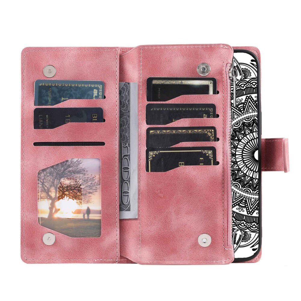 iPhone 14 Wallet/Purse Mandala Pink