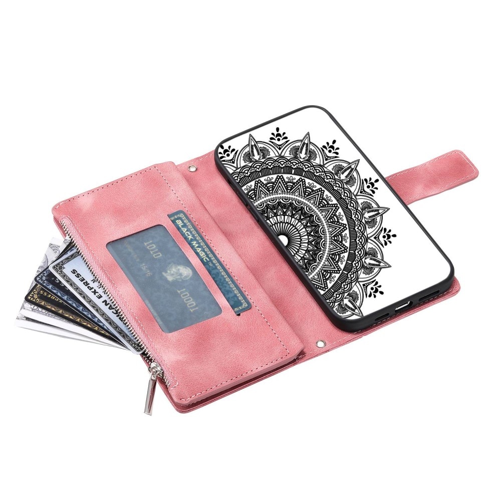 iPhone 14 Wallet/Purse Mandala Pink