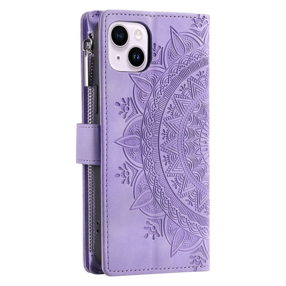 iPhone 14 Wallet/Purse Mandala Purple