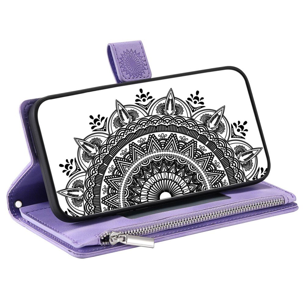 iPhone 14 Wallet/Purse Mandala Purple