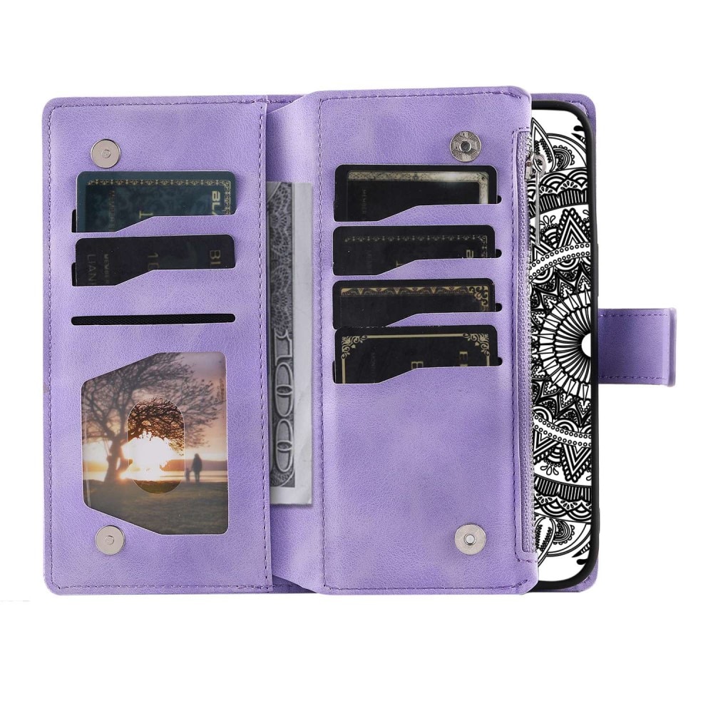 iPhone 14 Wallet/Purse Mandala Purple