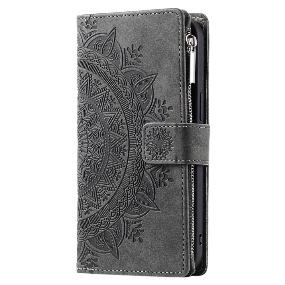 Samsung Galaxy S23 Ultra Wallet/Purse Mandala Grey