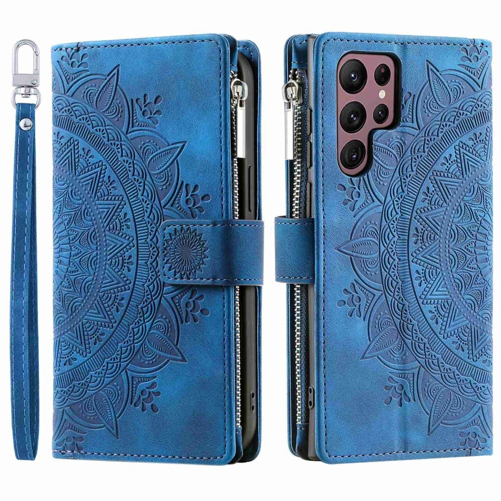 Samsung Galaxy S23 Ultra Wallet/Purse Mandala Blue