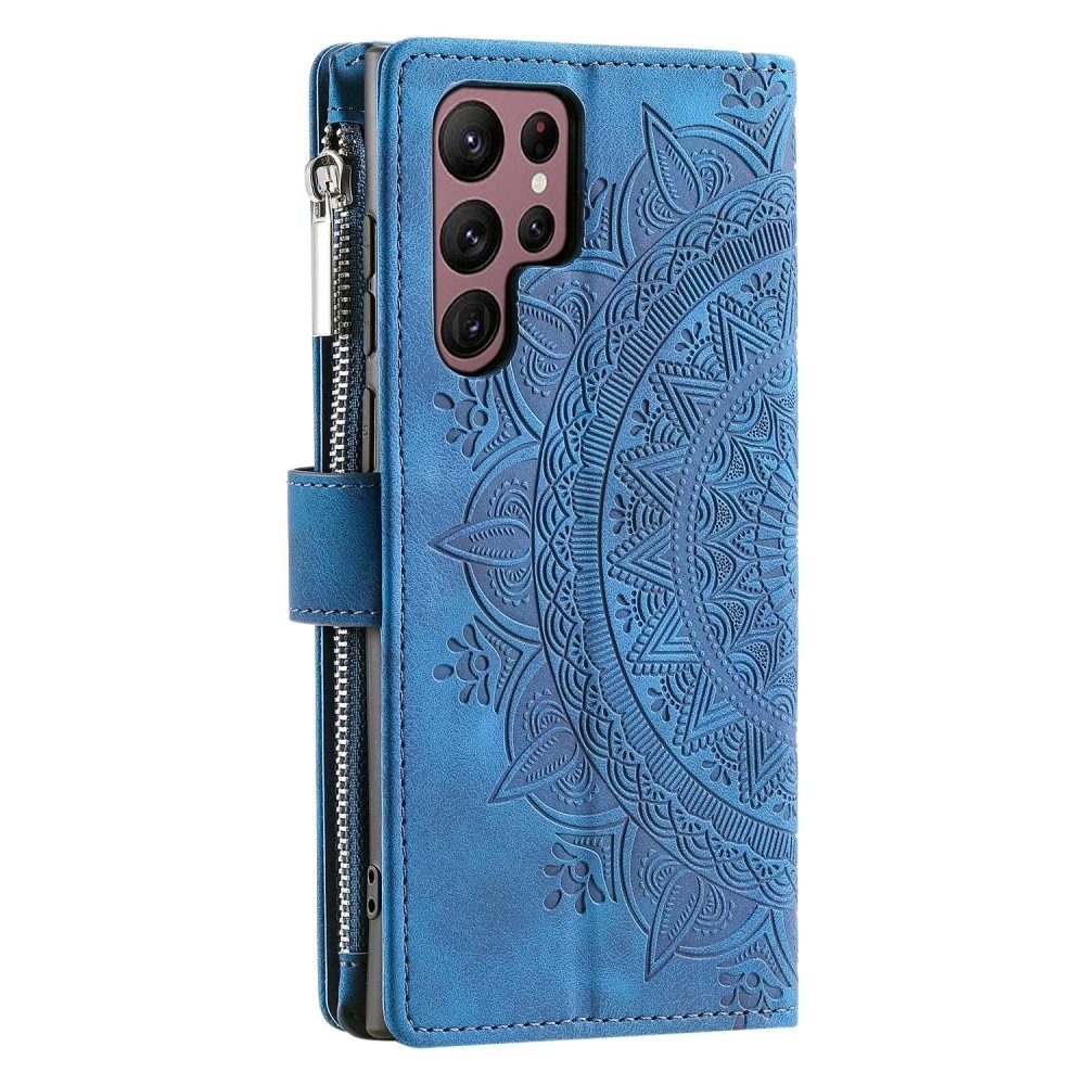 Samsung Galaxy S23 Ultra Wallet/Purse Mandala Blue