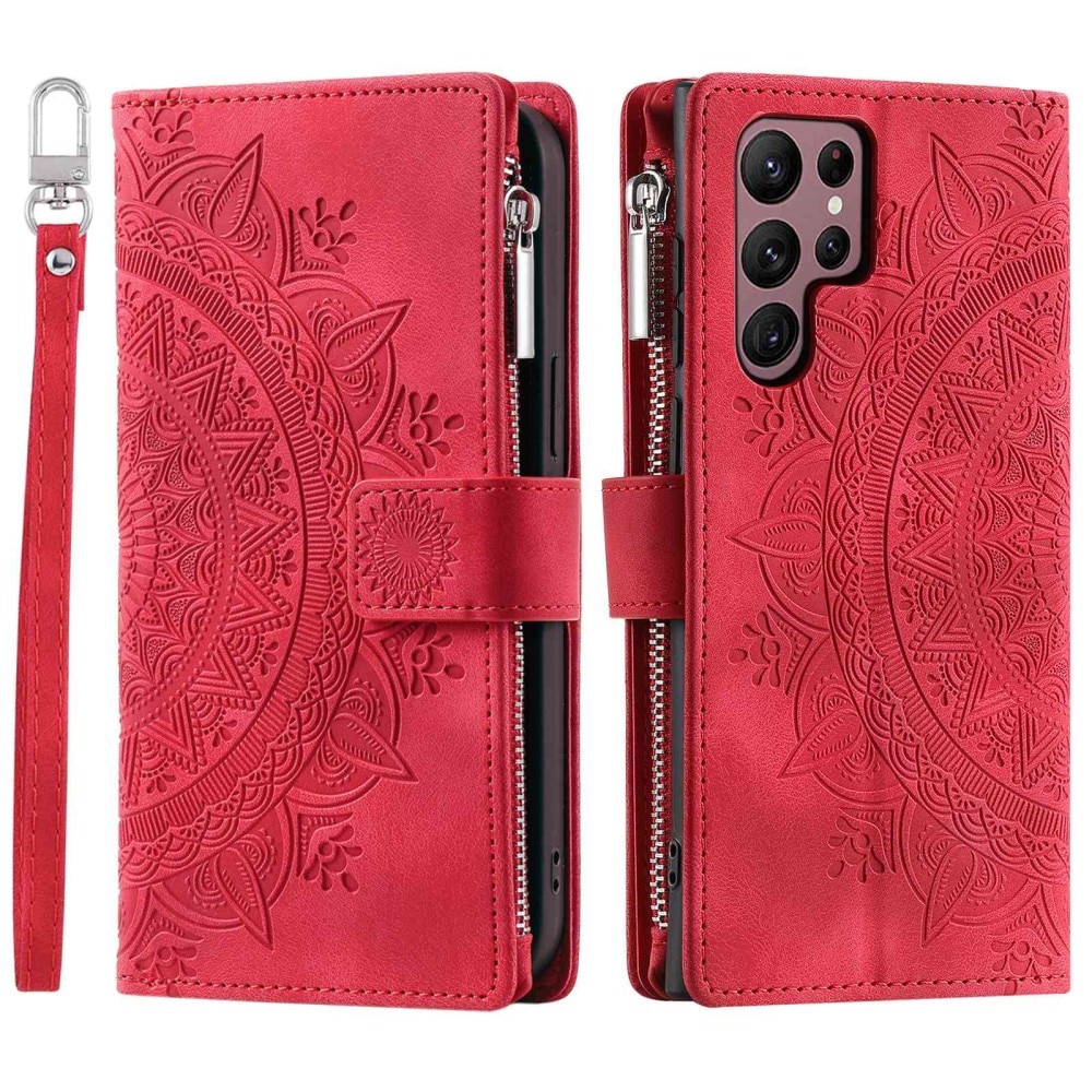 Samsung Galaxy S23 Ultra Wallet/Purse Mandala Red