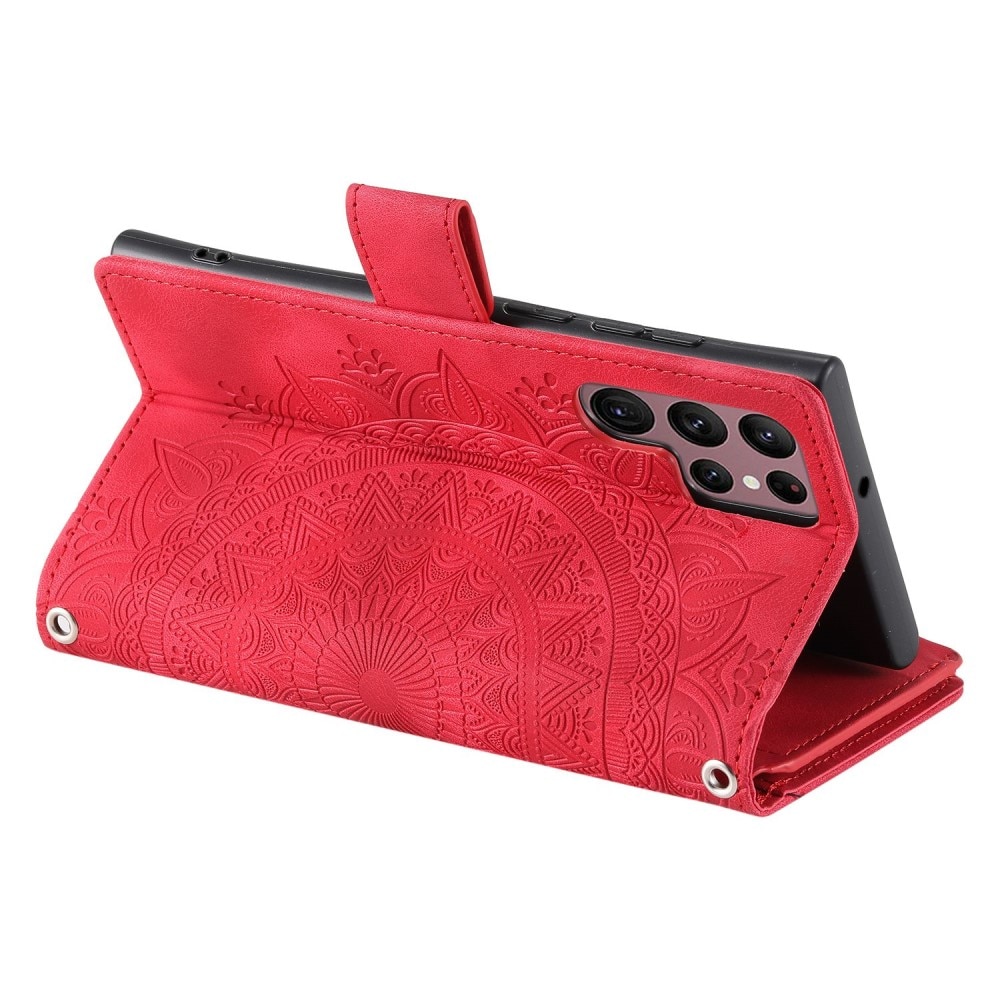 Samsung Galaxy S23 Ultra Wallet/Purse Mandala Red