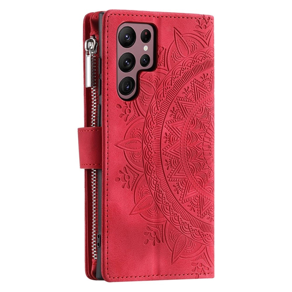 Samsung Galaxy S23 Ultra Wallet/Purse Mandala Red