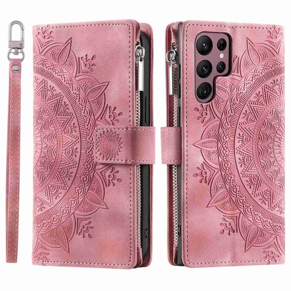 Samsung Galaxy S23 Ultra Wallet/Purse Mandala Pink