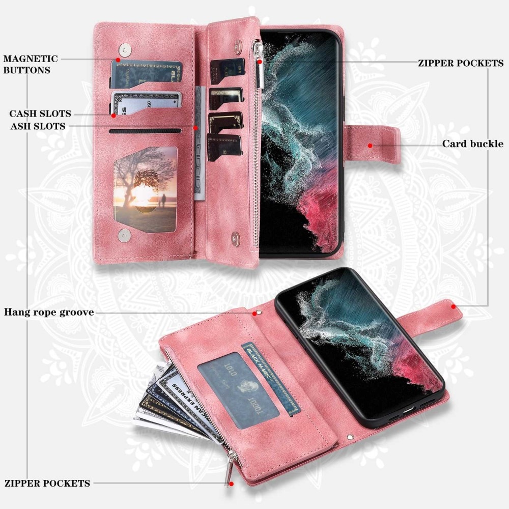 Samsung Galaxy S23 Ultra Wallet/Purse Mandala Pink