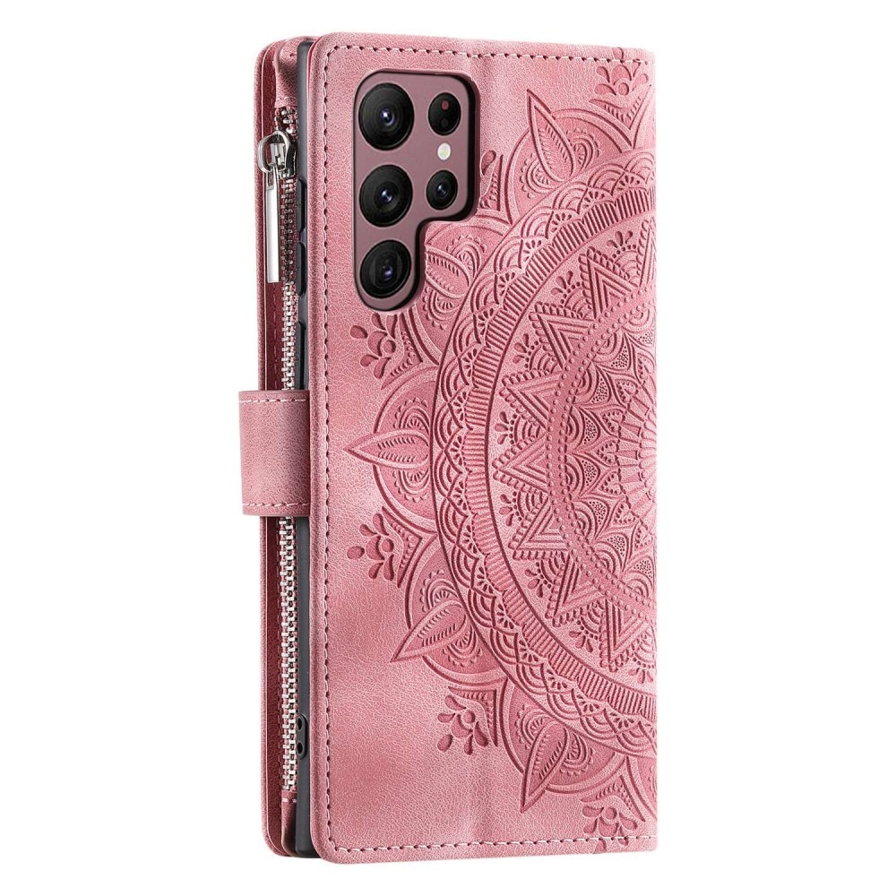 Samsung Galaxy S23 Ultra Wallet/Purse Mandala Pink