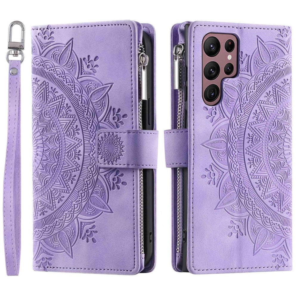 Samsung Galaxy S23 Ultra Wallet/Purse Mandala Purple