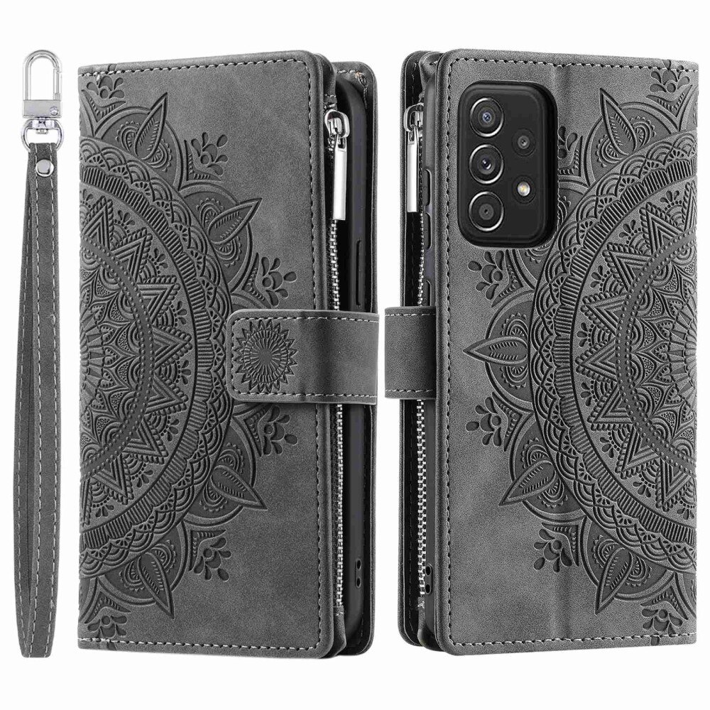 Samsung Galaxy A52/A52s Wallet/Purse Mandala Grey