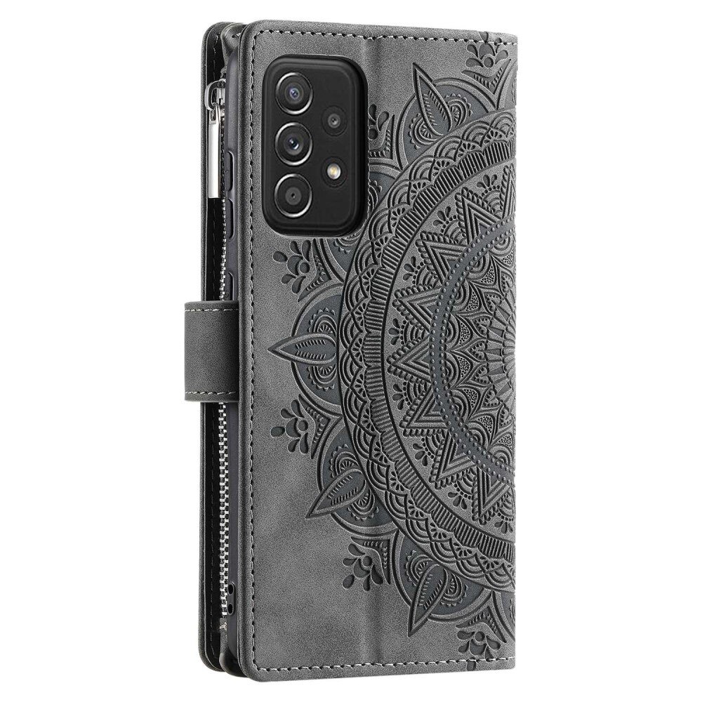 Samsung Galaxy A52/A52s Wallet/Purse Mandala Grey