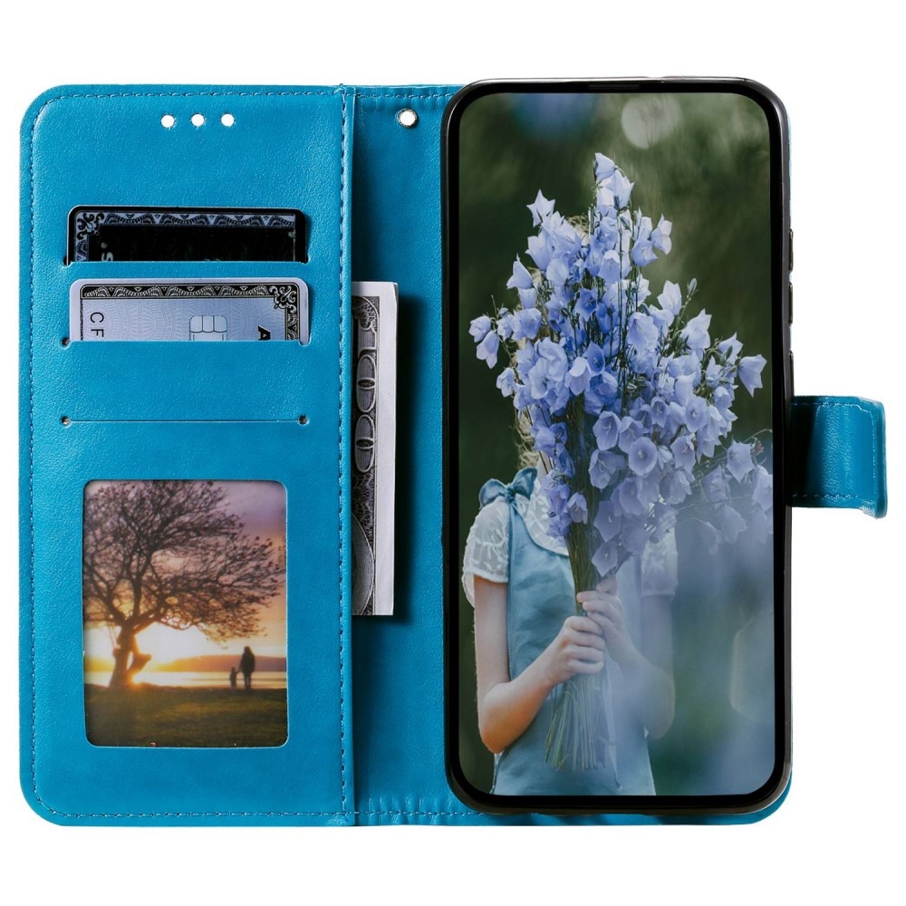 Samsung Galaxy S23 Leather Cover Mandala Blue