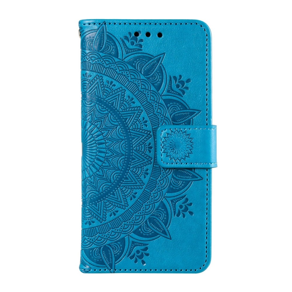 Samsung Galaxy S23 Leather Cover Mandala Blue