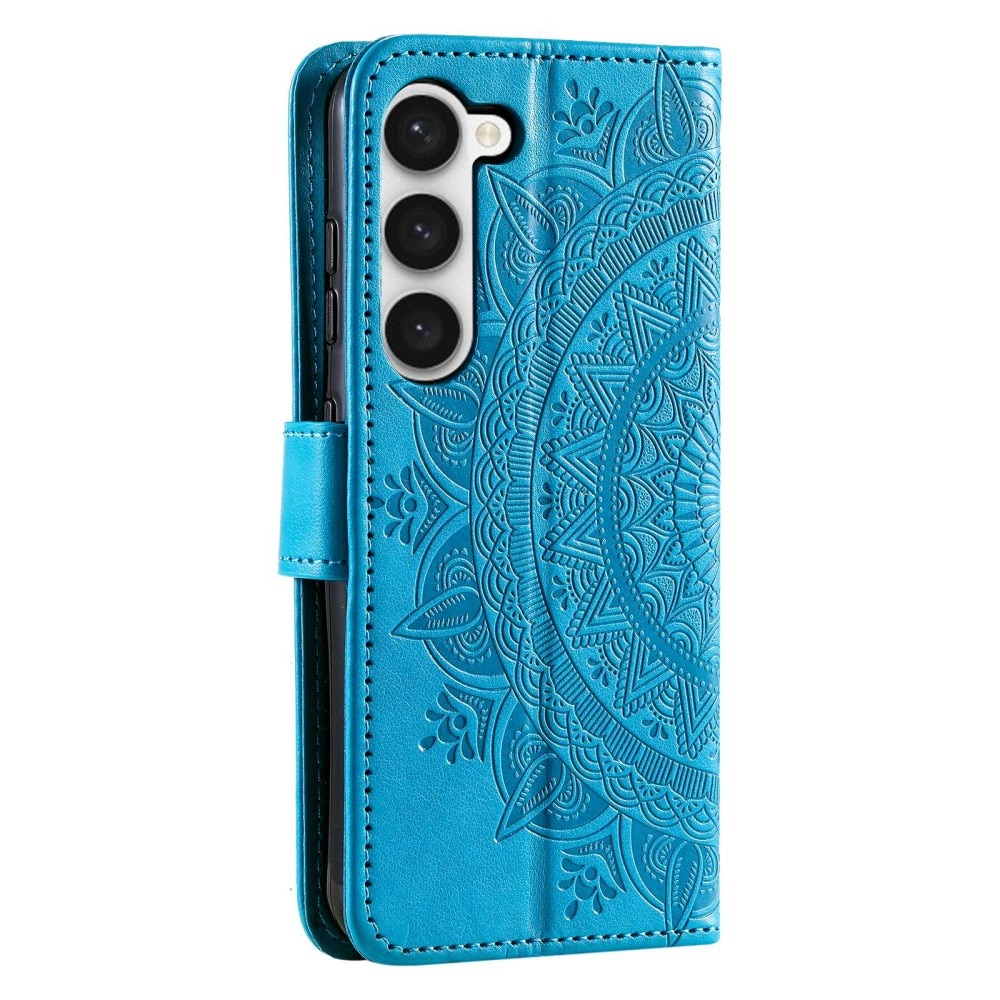 Samsung Galaxy S23 Leather Cover Mandala Blue