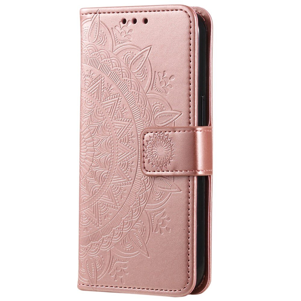 Samsung Galaxy S23 Leather Cover Mandala Pink Gold