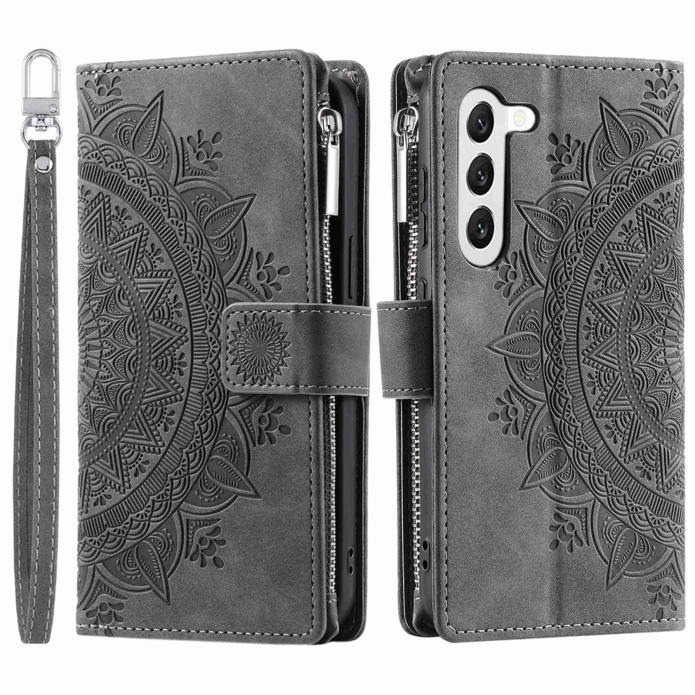 Samsung Galaxy S23 Wallet/Purse Mandala Grey